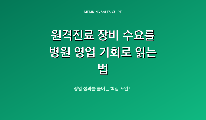 원격진료 장비 수요를 병원 영업 기회로 읽는 법